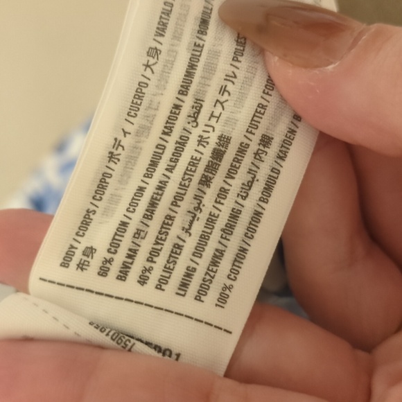 Abercrombie and Fitch Emerson Poplin Puff Sleeve blue white floral midi dress - Picture 9 of 10